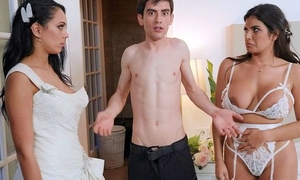 Exotic bride with fine ass shares rock hard cock with say no to sister