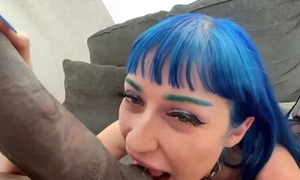 Wild blue-haired bitch takes care be incumbent on giant unscrupulous schlong